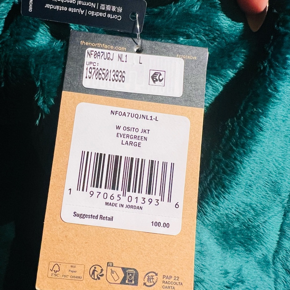 The North Face Teal Teddy Jacket - Picture 3 of 4